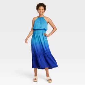 Women's Sleeveless Halter Maxi A-Line Dress - Knox Rose™ Blue XS New With Tags 1